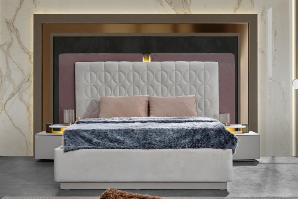Complete e chambre mobilier lit double lit blanc ensemble de luxe 7 pièces bois