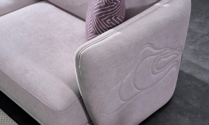 Ensemble de canapés en tissu rose vif pour intérieur Grand canapé d'angle en forme de L Moderne lot de 5 pièces
