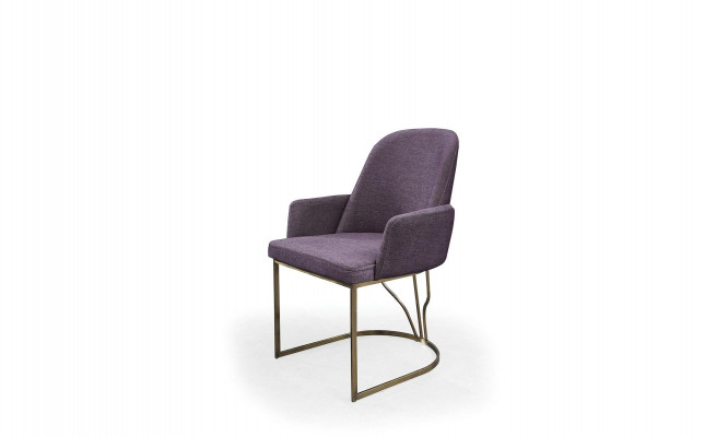 Chaise de cuisine Chaise de salle à manger Fauteuil inclinable Moderne Métal Tissu Violet