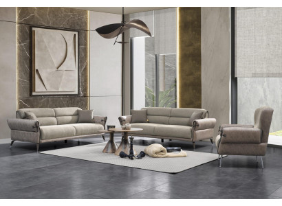 Ensemble de salon de luxe 3 pièces 2x canapé trois places Mobilier Fauteuil Rembourrage de siège