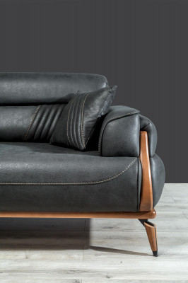 Canapé trois places noir de luxe Canapés rembourrés Meubles design Salon