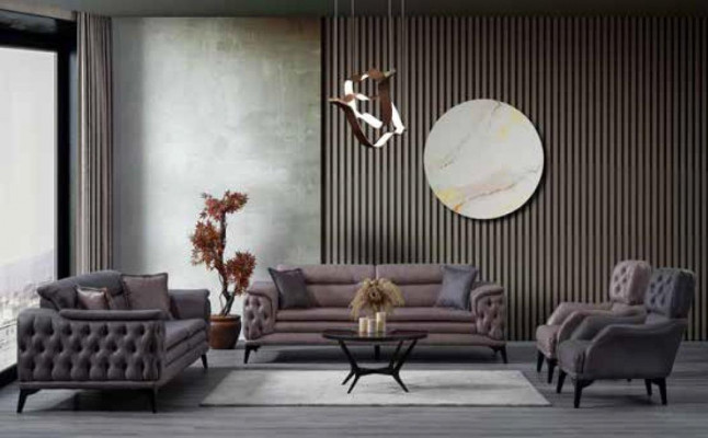 Meubles de luxe Brauner Salon Deux places Canapés en textile et cuir Moderne