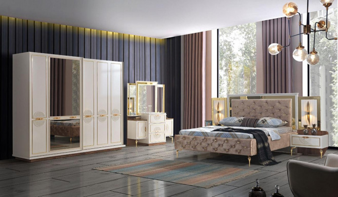 Chambre Lit Design Ameublement Luxe Literie Lits marron Moderne