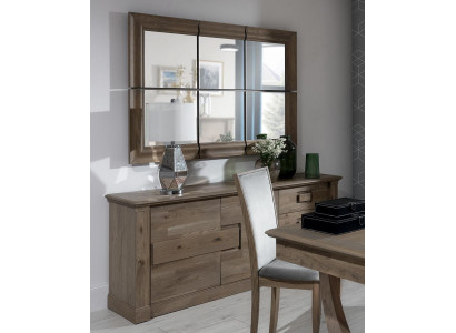 Commode Armoire avec miroir xxl Commode Buffet en bois neuf Bahut 2 pièces Ensemble en bois