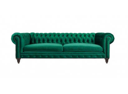 Canapé Chesterfield en tissu vert Créatif Meubles 3 places Nouveau Canapés