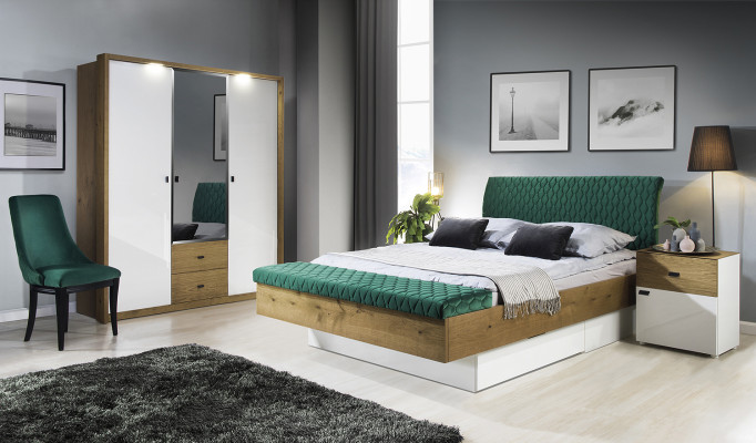 Concepteur lit rembourré Lit Lits Tissu Bois Luxe Lit double Lit de mariage 180x200cm