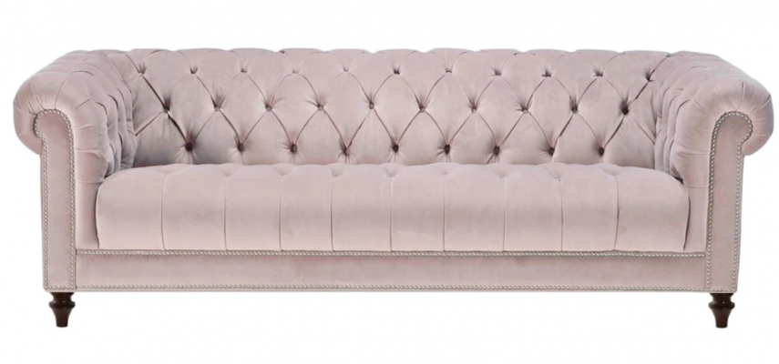 Chesterfield Old Pink Nouveau Rose Trois Places Tissu Design Canapés Rembourrage Canapé Canapés