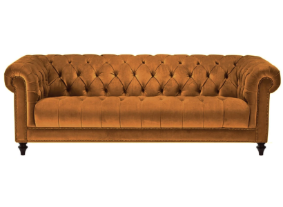 Chesterfield Original Velours Trois Places Tissu Design Canapés Rembourrage Canapé Sofas