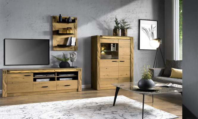 Vitrine Buffet Armoire Étagère Style Moderne Salle de séjour Commodes Collection en verre
