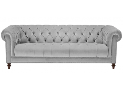 Gris clair Trois places Chesterfield nouveau Tissu Salon Canapé Rembourrage Canapé Canapés