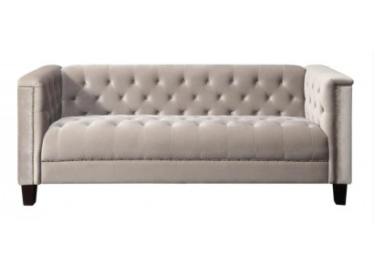 Gris clair Trois places Chesterfield en textile canapé Design moderne canapés Salon