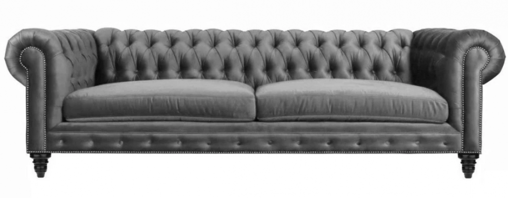 Trois places Chesterfield Meubles Créatifs Tissu Gris Living Room Moderne