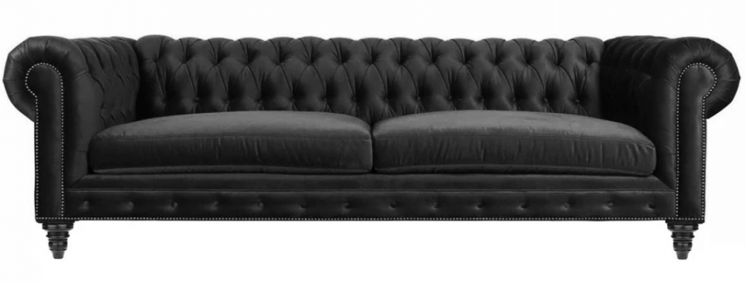 Chesterfield Noir Salon Moderne Trois Places Meubles Créatifs Tissus Textiles