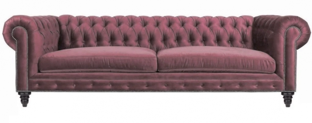 Chesterfield Meubles Créatifs Tissu Rose Canapé Salon Moderne Trois Places