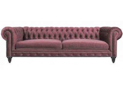 Chesterfield Meubles Créatifs Tissu Rose Canapé Salon Moderne Trois Places