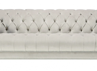 Argent Trois Canapés Design en Tissu Trois Places Canapés Rembourrés Originaux Chesterfield neufs
