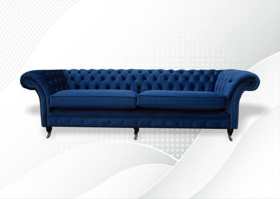 Canapé Chesterfield bleu XXL 265cm 4 places en tissuufs.localizedsofas.sofas.footer