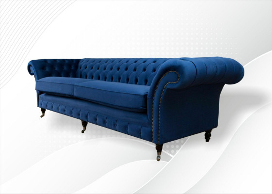 Canapé Chesterfield bleu XXL 265cm 4 places en tissuufs.localizedsofas.sofas.footer