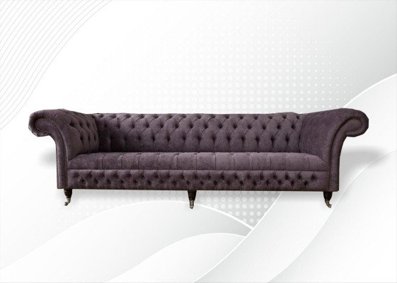 xxl Grand canapé Chesterfield 265cm Canapé 4 places en cuir