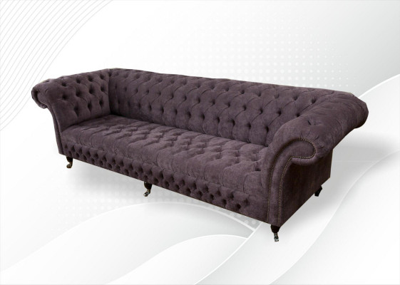 xxl Grand canapé Chesterfield 265cm Canapé 4 places en cuir
