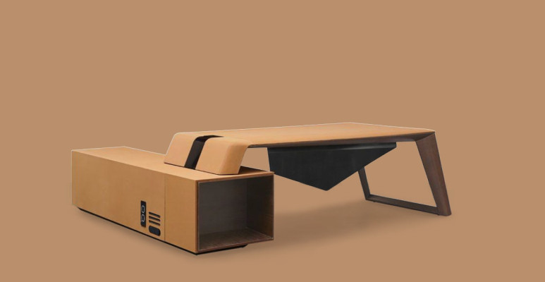 Designer Büro Arbeitszimmer Set Sessel Eckschreibtisch Komplettset   Translation: Ensemble de bureau design pour salle de travail comprenant un fauteuil, un bureau d'angle et un ensemble complet.