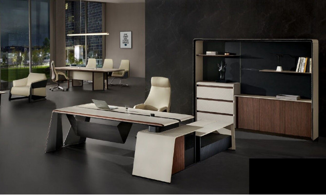 Mobilier de bureau Salle d'étude Mobilier de bureau Table Armoire Fauteuil Ensemble de 3 pièces