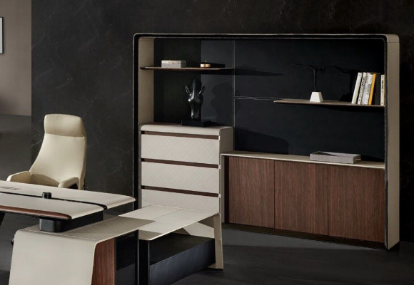 Mobilier de bureau Salle d'étude Mobilier de bureau Table Armoire Fauteuil Ensemble de 3 pièces