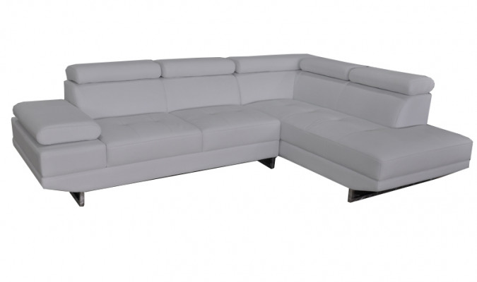 Coin en cuir avec USB Moderne XXL Canapé Salon paysage Canapé en cuir Canapé en L-forme B2003