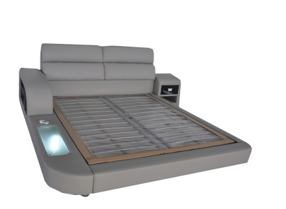 Lits rembourrés en cuir de luxe avec USB Double Moderne 140/160/180/200 Lit LB8805