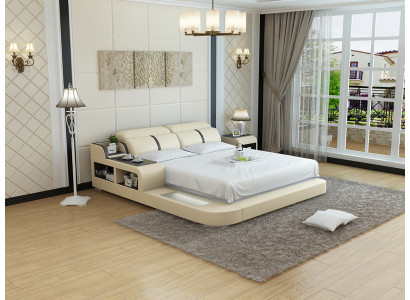 Lit en cuir avec USB, lits de luxe doubles en 140/160/180 marie moderne LB8821
