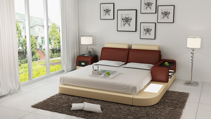Lit avec USB Lit rembourré Lit de luxe Lit double Lit matrimonial Lits 140/160/180 cm