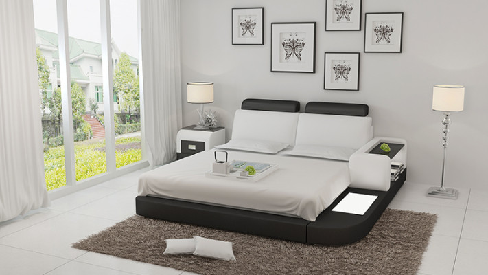 Lit avec USB Lit rembourré Lit de luxe Lit double Lit matrimonial Lits 140/160/180 cm