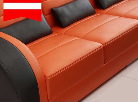 Grand canapé sofa paysage de vie rembourrage coin canapé en cuir suite canapés Bergamo