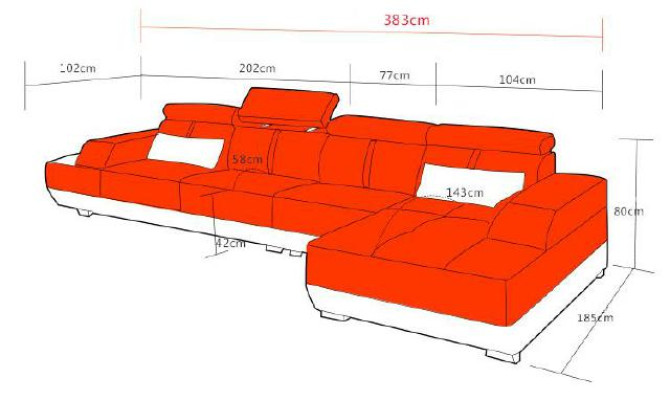 Canapé d'angle Paysage de vie Canapé Rembourrage en forme de L Suite Canapé d'angle Canapés XXL Sofas