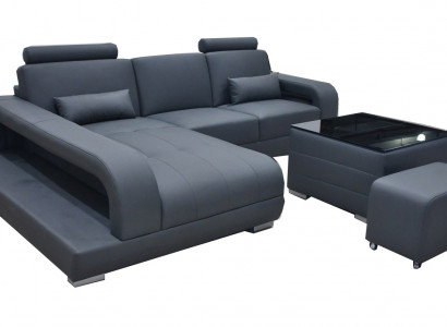 Canapé d'angle XXL en cuir Living paysage Suite Design Moderne Canapé en forme de L F3017C