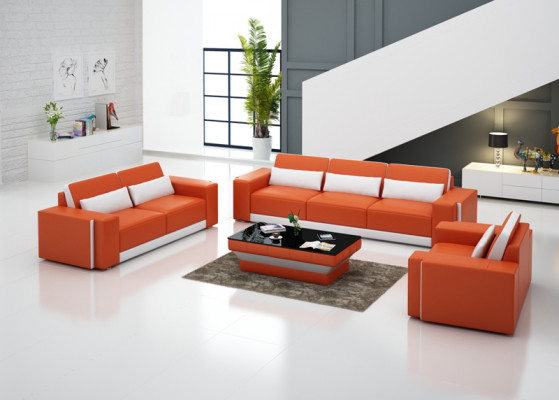 Canapé en cuir Canapé Canapé d'angle Ensemble de canapés Suite de canapés Design moderne G 8019D