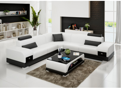 Canapé en cuir Canapé Canapé d'angle Canapé d'angle Suite de design moderne