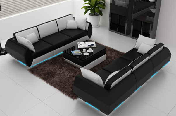 Canapé en cuir Canapé paysage vivant 3+3 places Suite Design Moderne