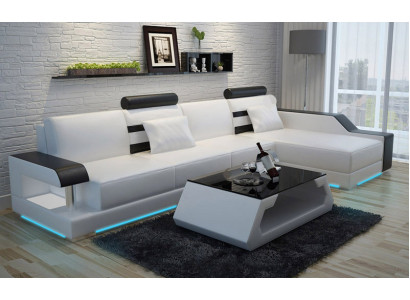 Canapé en cuir canapé de salon paysage vivant canapé d'angle coin décor design suite moderne