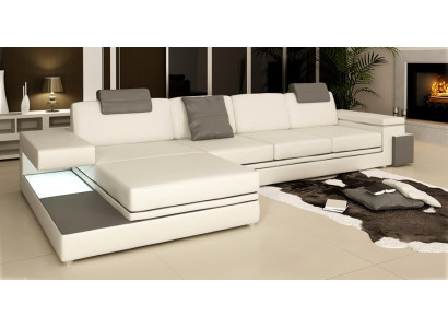 Canapé d'angle Suite Sofa Revêtement Canapé Paysage vivant Siège d'angle Textile Cuir