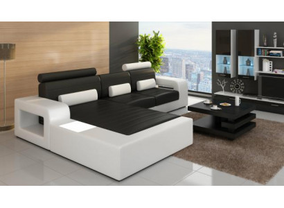 Cuir *MOD H2209 BETA* Ensemble canapé d'angle LEDERCOUCH nouveau SOFA Suite Canapé d'angle