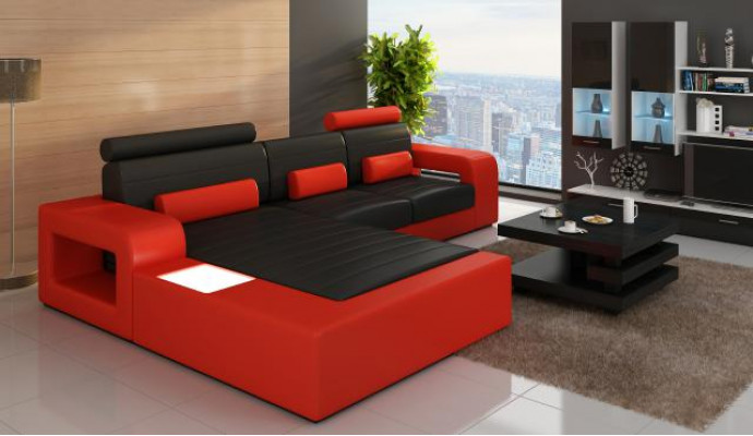 Cuir *MOD H2209 BETA* Ensemble canapé d'angle LEDERCOUCH nouveau SOFA Suite Canapé d'angle