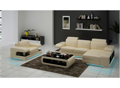 Canapé en cuir Canapé paysage de vie Canapé d'angle Fauteuil Suite de chaises moderne Nouveau canapé G8028E