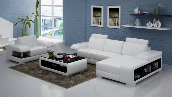 Canapé en cuir Canapé paysage de vie Canapé d'angle Fauteuil Suite de chaises moderne Nouveau canapé G8028E