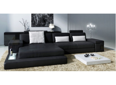 Canapé en cuir Canapé Canapé Rembourrage Coin Suite Coin en forme de L Sièges Tissu Bellini Textile