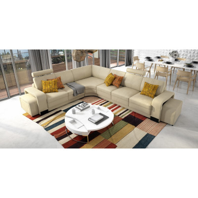 Élégance pour votre maison Nouveau canapé d'angle en forme de L moderne en beige