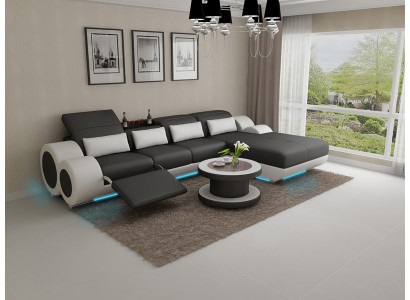 Canapé en cuir Ensemble de canapés Canapé d'angle neuf Suite Eck Design Moderne Canapé G8035H
