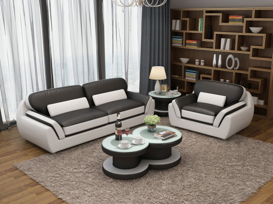 Canapé en cuir canapé ensemble de canapé 3+1 siège design moderne nouveau canapé