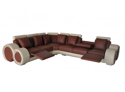 Design revêtement en cuir XXL Place Salle Canapé Canapé Ensemble coin designer