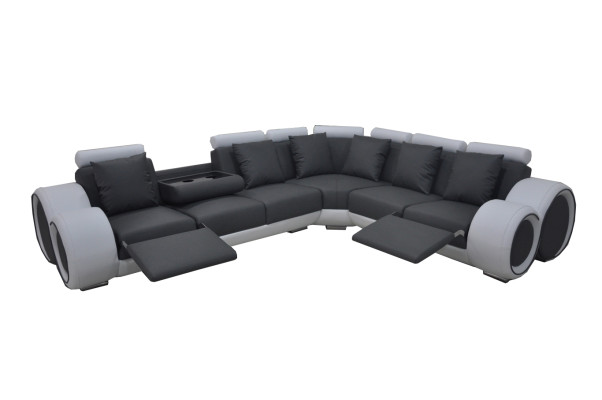 Design revêtement en cuir XXL Place Salle Canapé Canapé Ensemble coin designer